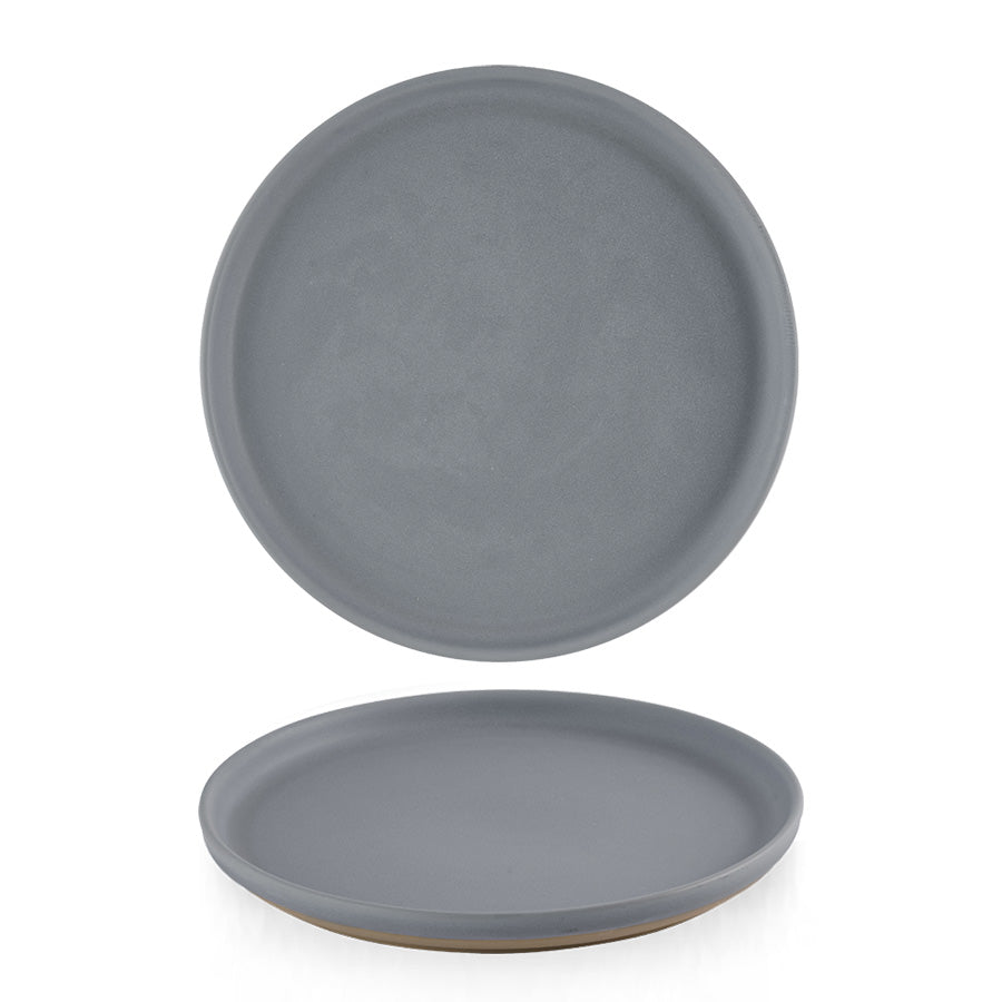 Churchill Emerge Vitrified Porcelain Seattle Grey Round Walled Plate 26cm Pack of 6