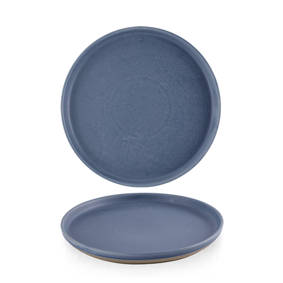 Churchill Emerge Vitrified Porcelain Oslo Blue Round Walled Plate 21cm Pack of 6