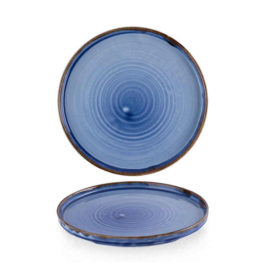 Dudson Harvest Vitrified Porcelain Indigo Round Walled Plate 21cm Pack of 6