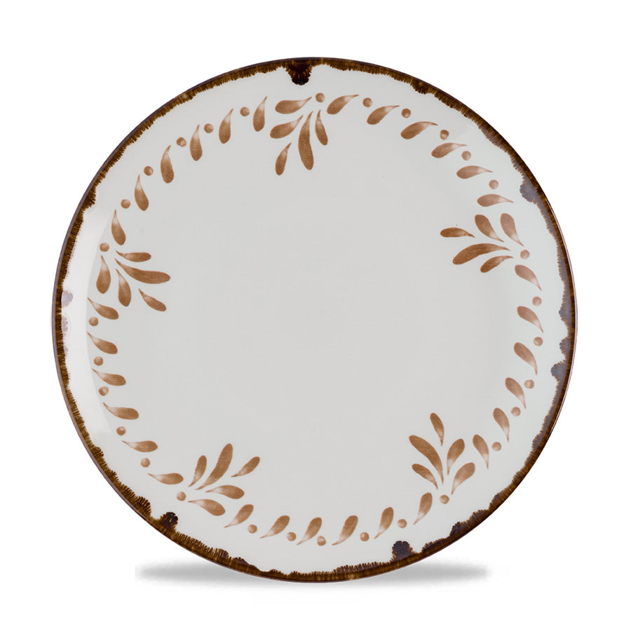 Dudson Harvest Mediterranean Vitrified Porcelain Terracotta Round Coupe Plate 26cm Pack of 12