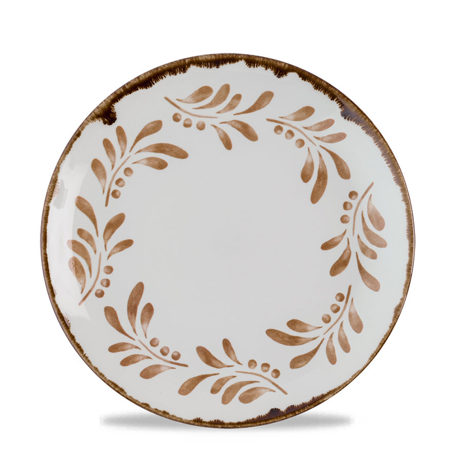 Dudson Harvest Mediterranean Vitrified Porcelain Terracotta Round Coupe Plate 21.7cm Pack of 12