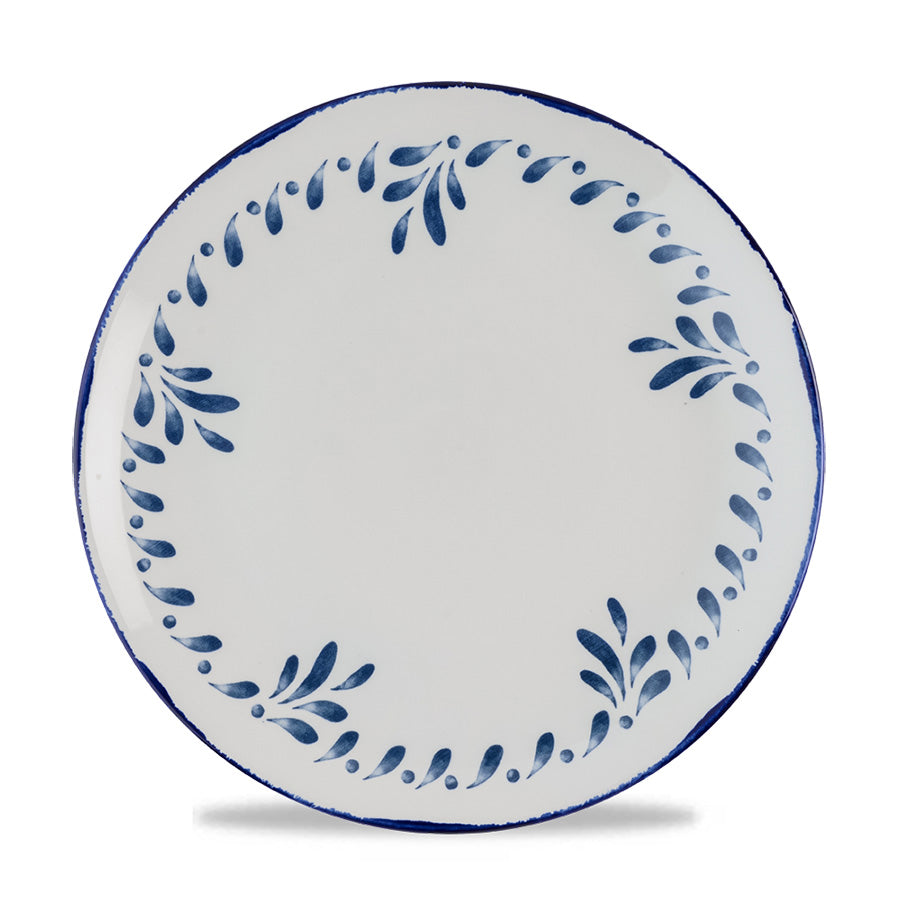 Dudson Harvest Mediterranean Vitrified Porcelain Blue Round Coupe Plate 26cm Pack of 12