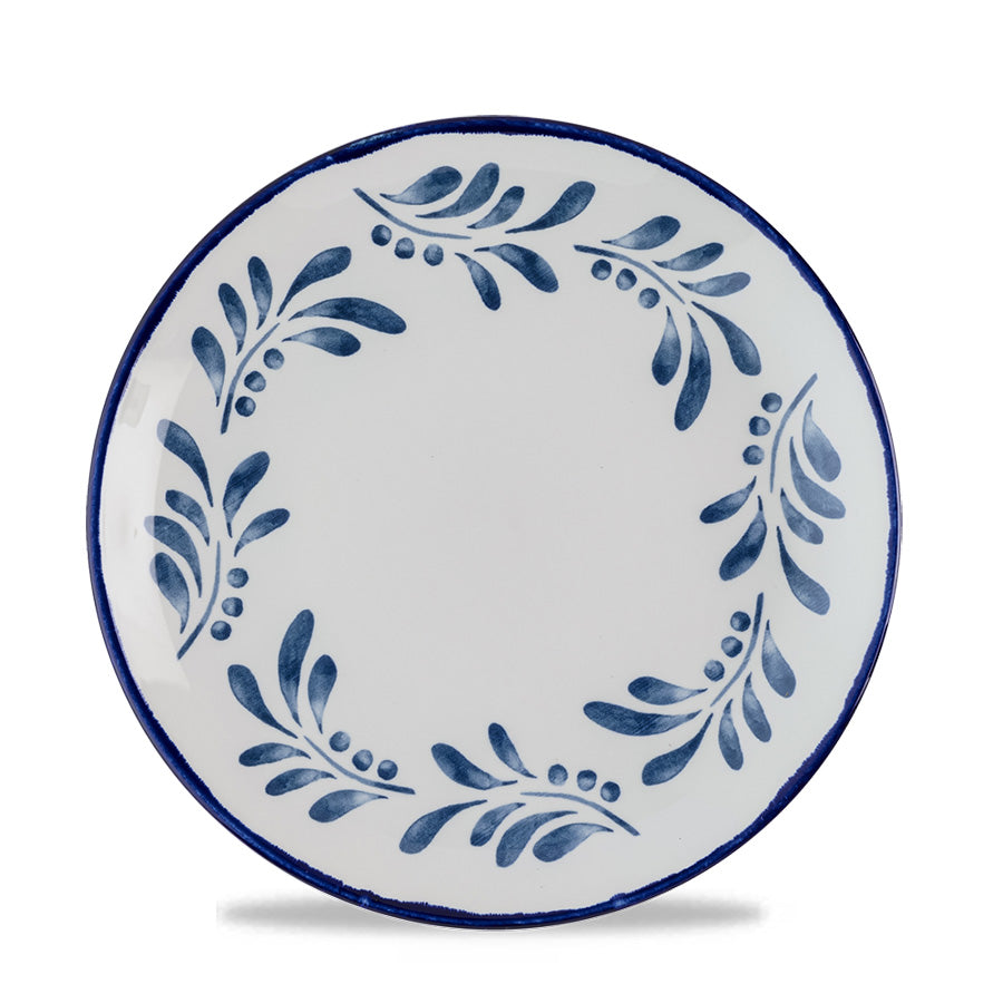 Dudson Harvest Mediterranean Vitrified Porcelain Blue Round Coupe Plate 21.7cm Pack of 12