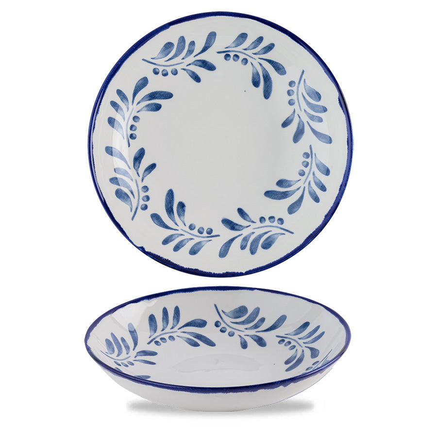 Dudson Harvest Mediterranean Vitrified Porcelain Blue Round Coupe Bowl 24.8cm 40oz Pack of 12