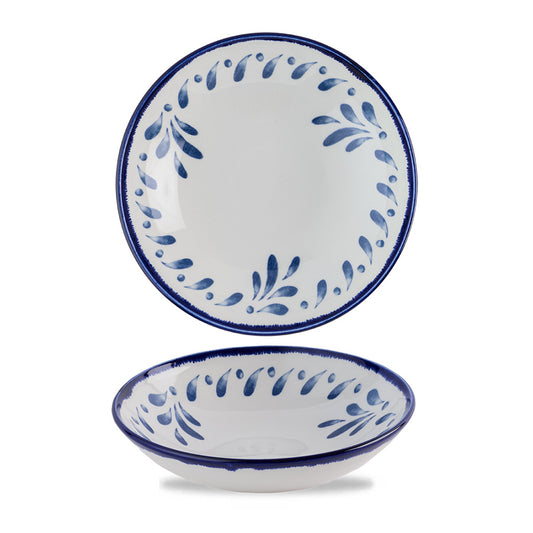 Dudson Harvest Mediterranean Vitrified Porcelain Blue Round Coupe Bowl 18.2cm 15oz Pack of 12