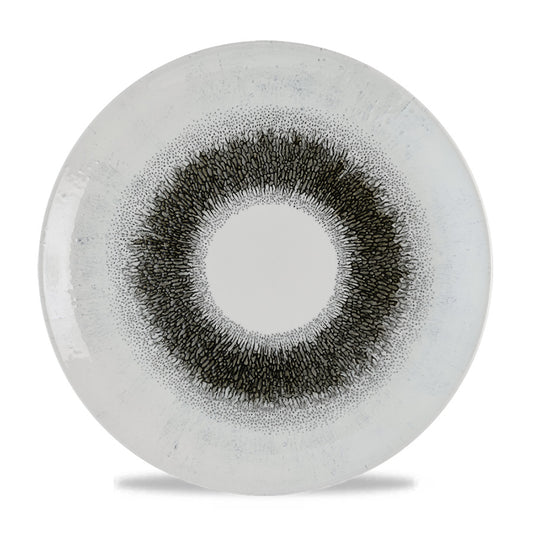 Churchill Studio Prints Fusion Vitrified Porcelain Quartz Black Round Coupe Plate 28.8cm Pack of 12