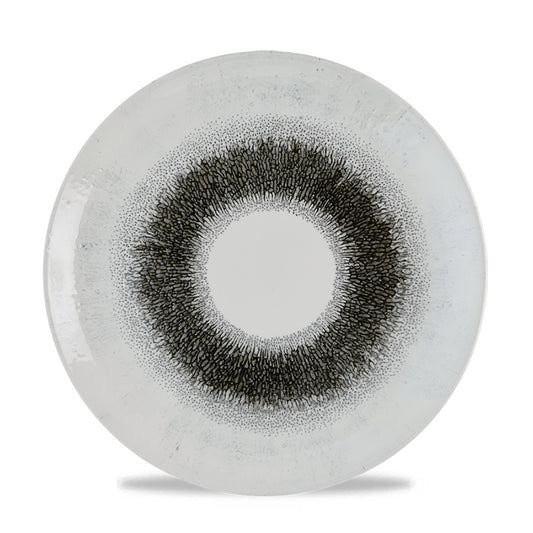 Churchill Studio Prints Fusion Vitrified Porcelain Quartz Black Round Coupe Plate 26cm Pack of 12