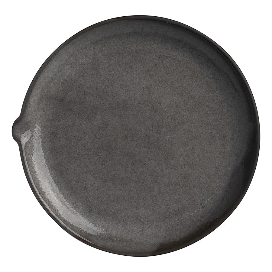 Off Grid Studio Gembrook Gray Stoneware Round Plate With Spout 26.35x25.5cm Pack of 24