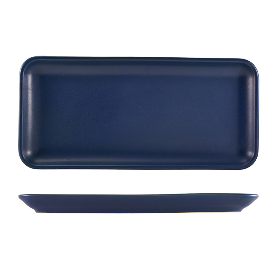 GenWare Terra Stoneware Antigo Denim Narrow Rectangular Platter 35x16.5cm Pack of 3