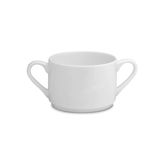 Elia Glacier Bone China White Handled Soup Cup Pack of 6