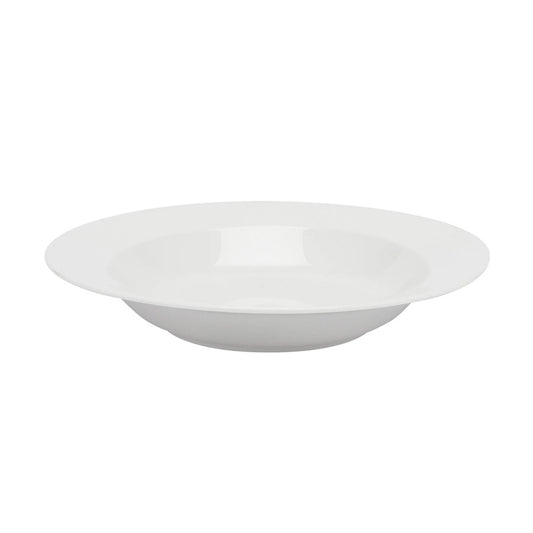 Elia Miravell Bone China White Round Rimmed Pasta Bowl 26cm Pack of 4