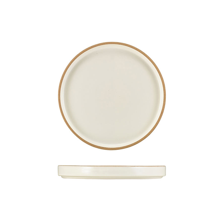 GenWare Kava White Round Stoneware Presentation Plate 18cm Pack of 6