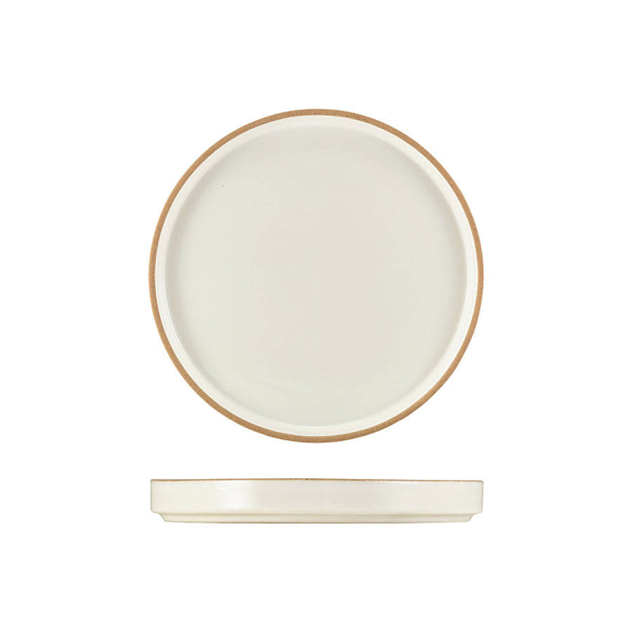 GenWare Kava White Round Stoneware Presentation Plate 20cm Pack of 6