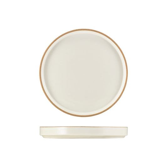 GenWare Kava White Round Stoneware Presentation Plate 20cm Pack of 6