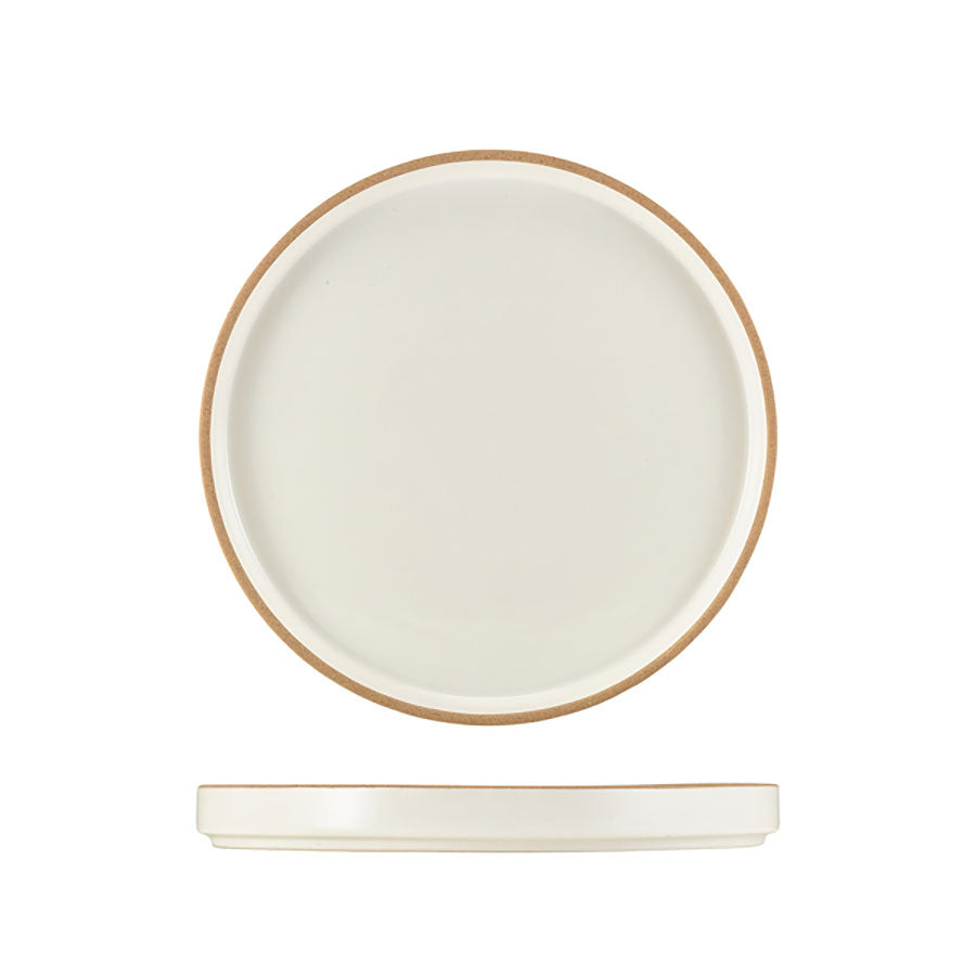 GenWare Kava White Round Stoneware Presentation Plate 25cm Pack of 6