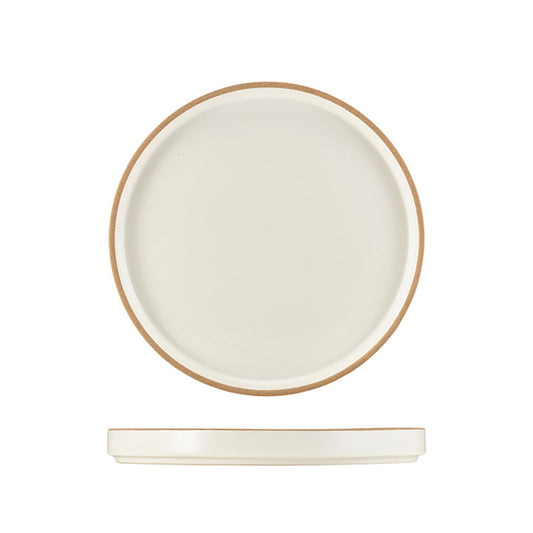 GenWare Kava White Round Stoneware Presentation Plate 25cm Pack of 6