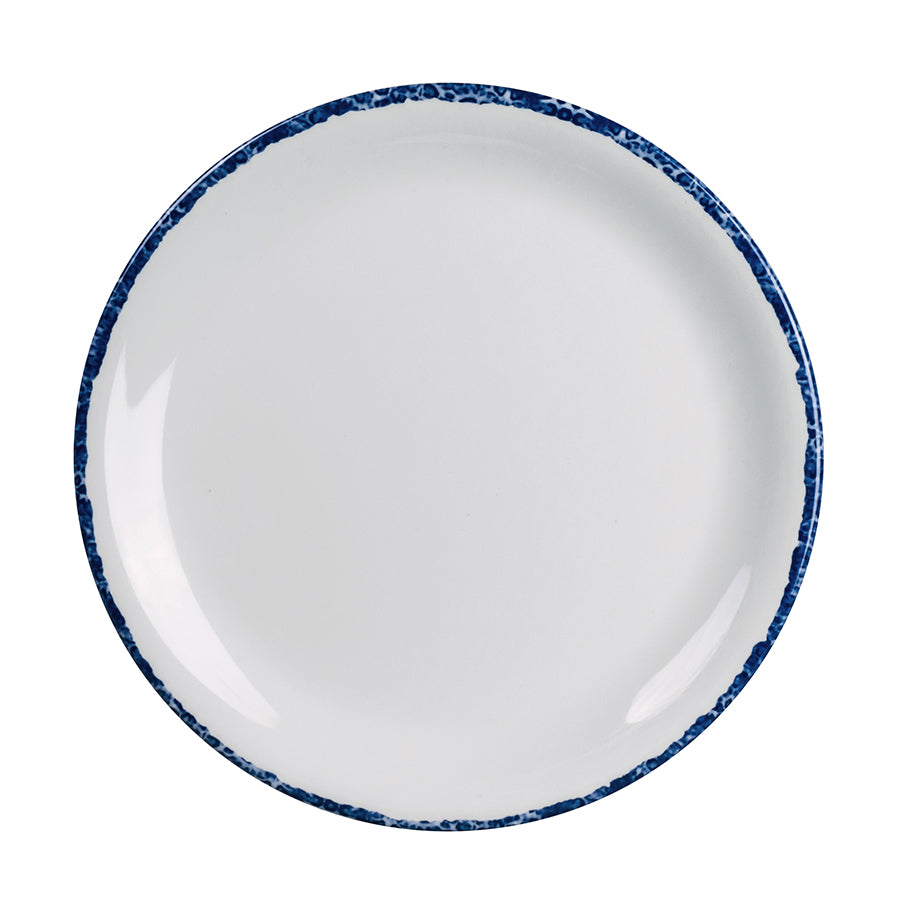 Creations Blue Dapple Melamine Round Coupe Plate 20.3cm Pack of 12