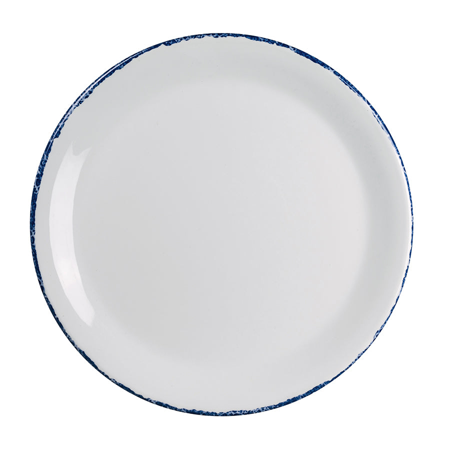 Creations Blue Dapple Melamine Round Coupe Plate 25.4cm Pack of 12