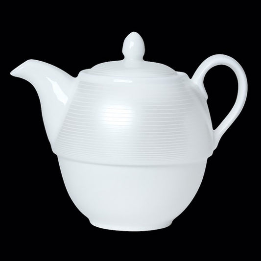 William Edwards Spiro Bone China Round White Tea For One Teapot 46cl 16oz Pack of 6