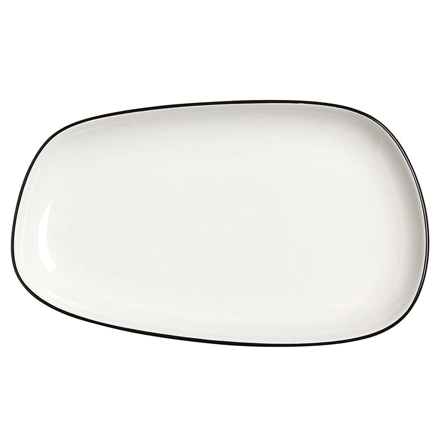 Steelite Asteria Vitrified Porcelain Black Nordic Tray 34cm Pack of 6