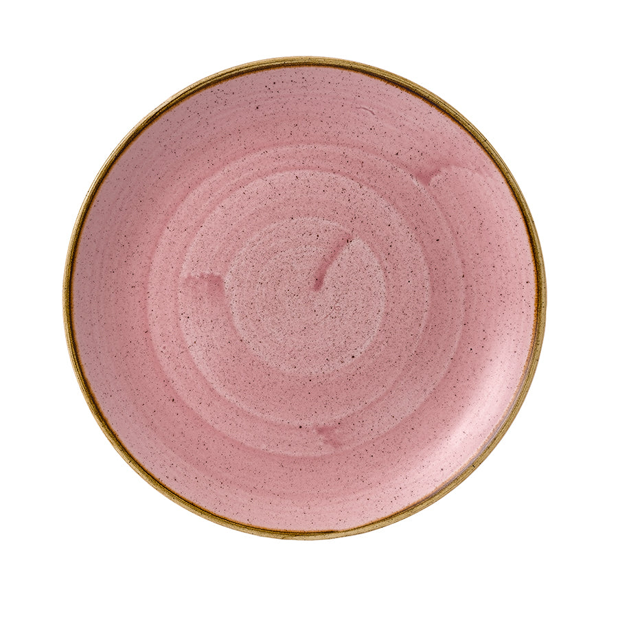 Churchill Stonecast Vitrified Porcelain Petal Pink Round Coupe Plate 27cm Pack of 12