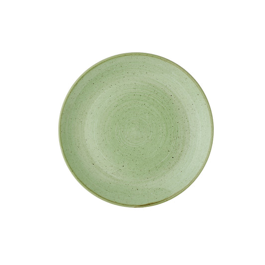 Churchill Stonecast Vitrified Porcelain Sage Green Round Coupe Plate 27cm Pack of 12