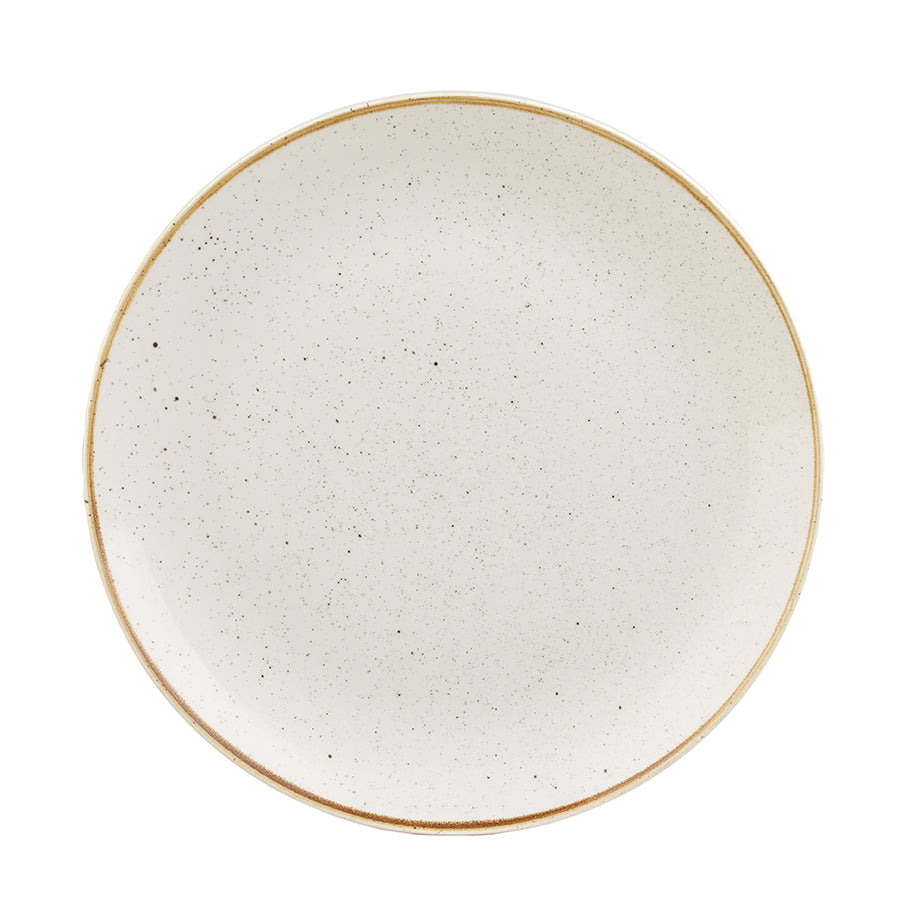 Churchill Stonecast Vitrified Porcelain Barley White Round Coupe Plate 27cm Pack of 12