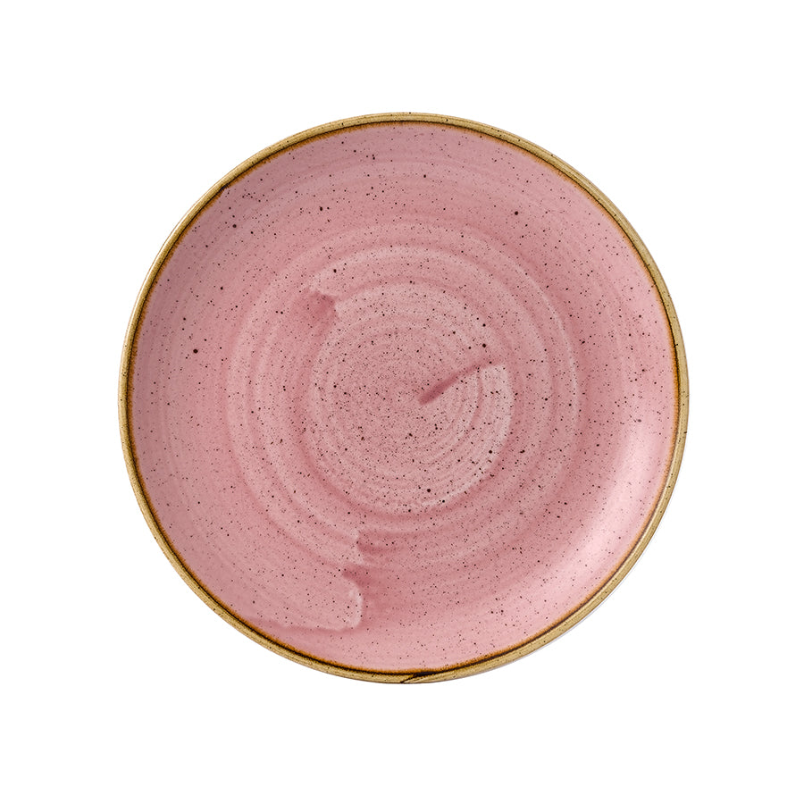 Churchill Stonecast Vitrified Porcelain Petal Pink Round Coupe Plate 23cm Pack of 12