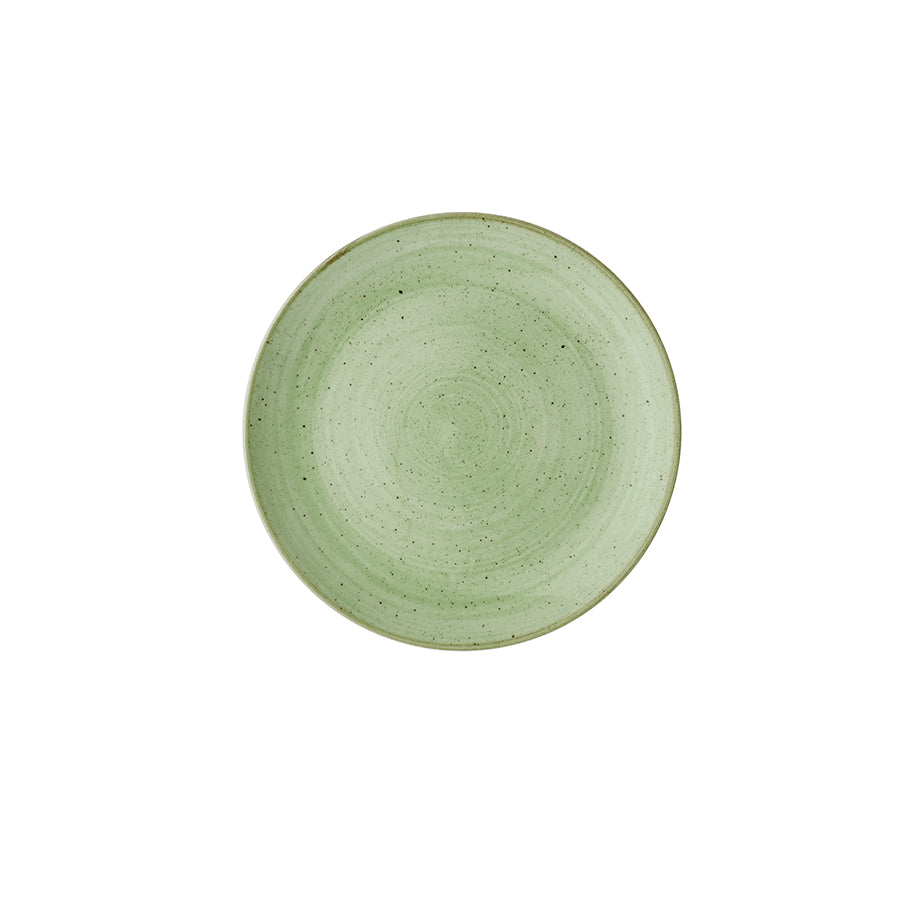 Churchill Stonecast Vitrified Porcelain Sage Green Round Coupe Plate 23cm Pack of 12