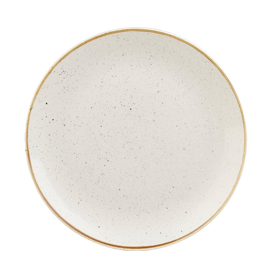 Churchill Stonecast Vitrified Porcelain Barley White Round Coupe Plate 23cm Pack of 12