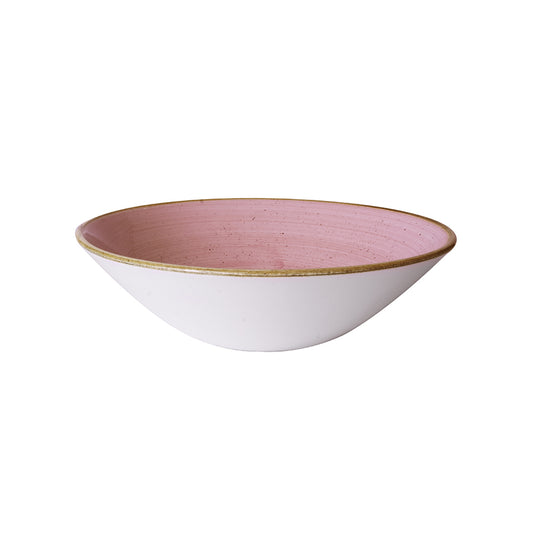 Churchill Stonecast Vitrified Porcelain Petal Pink Round Bowl Bowl 22cm Pack of 6