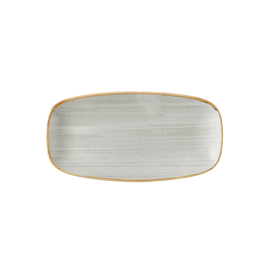 Churchill Stonecast Raw Vitrified Porcelain Grey Oblong Plate 29.8x15.3cm Pack of 12