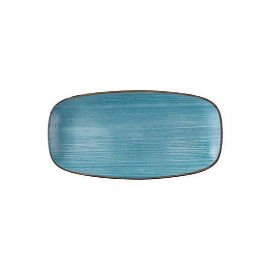 Churchill Stonecast Raw Vitrified Porcelain Teal Oblong Plate 29.8x15.3cm Pack of 12