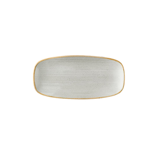 Churchill Stonecast Raw Vitrified Porcelain Grey Oblong Plate 26.9x12.7cm Pack of 12