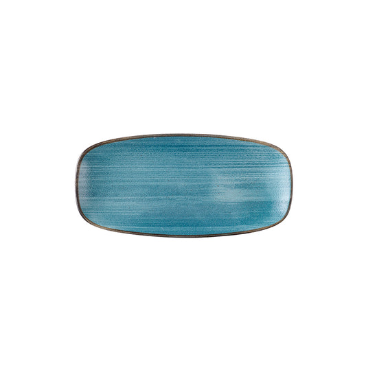 Churchill Stonecast Raw Vitrified Porcelain Teal Oblong Plate 26.9x12.7cm Pack of 12