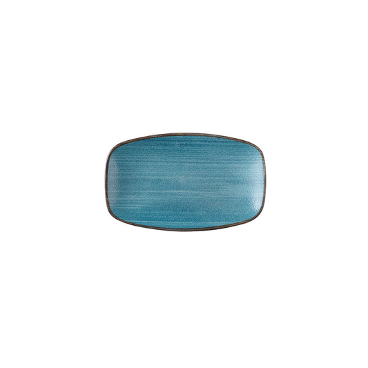 Churchill Stonecast Raw Vitrified Porcelain Teal Oblong Plate 20x12.1cm Pack of 12