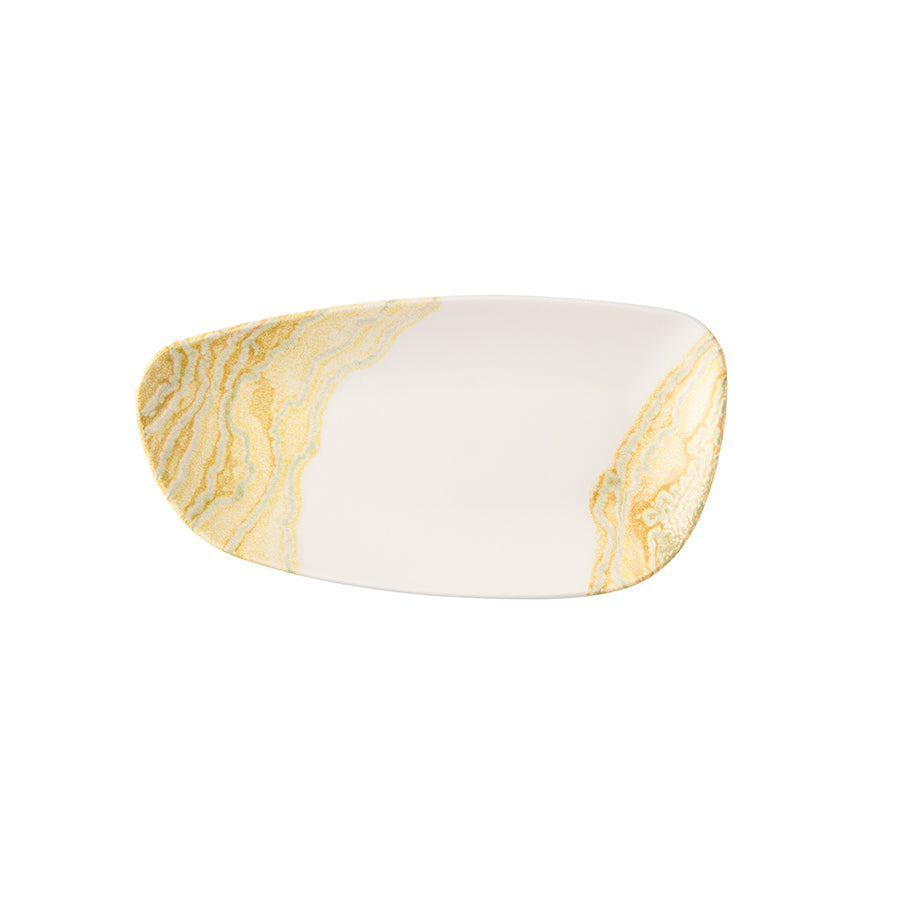 Churchill Tide Vitrified Porcelain Tide Gold Chefs' Geo Plate 35x18.5cm Pack of 6