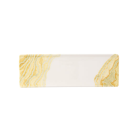 Churchill Tide Vitrified Porcelain Tide Gold Rectangular Tasting Tray 32.3x10.5cm, 4 1/8x12 11/16in Pack of 6