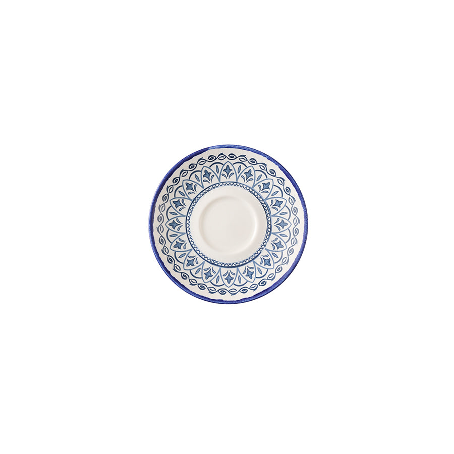 Dudson Harvest Mediterranean Moresque Vitrified Stoneware Blue Cappuccino Saucer 15.6cm Pack of 12