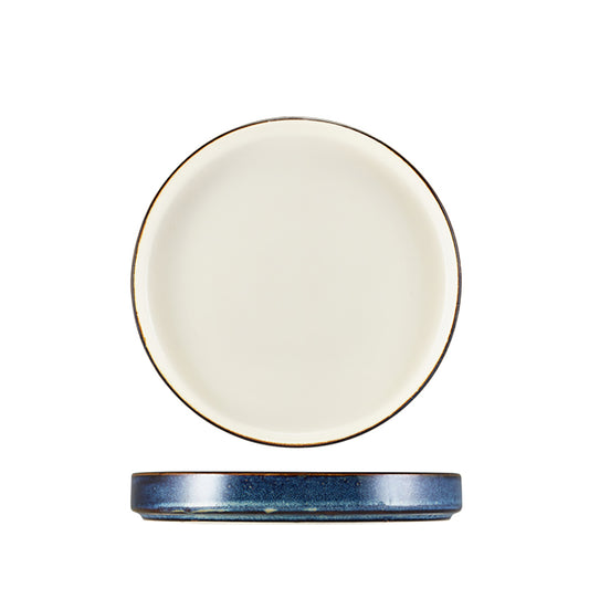 GenWare Terra Porcelain Aqua Blue Two Tone Round Presentation Plate 21cm Pack of 6