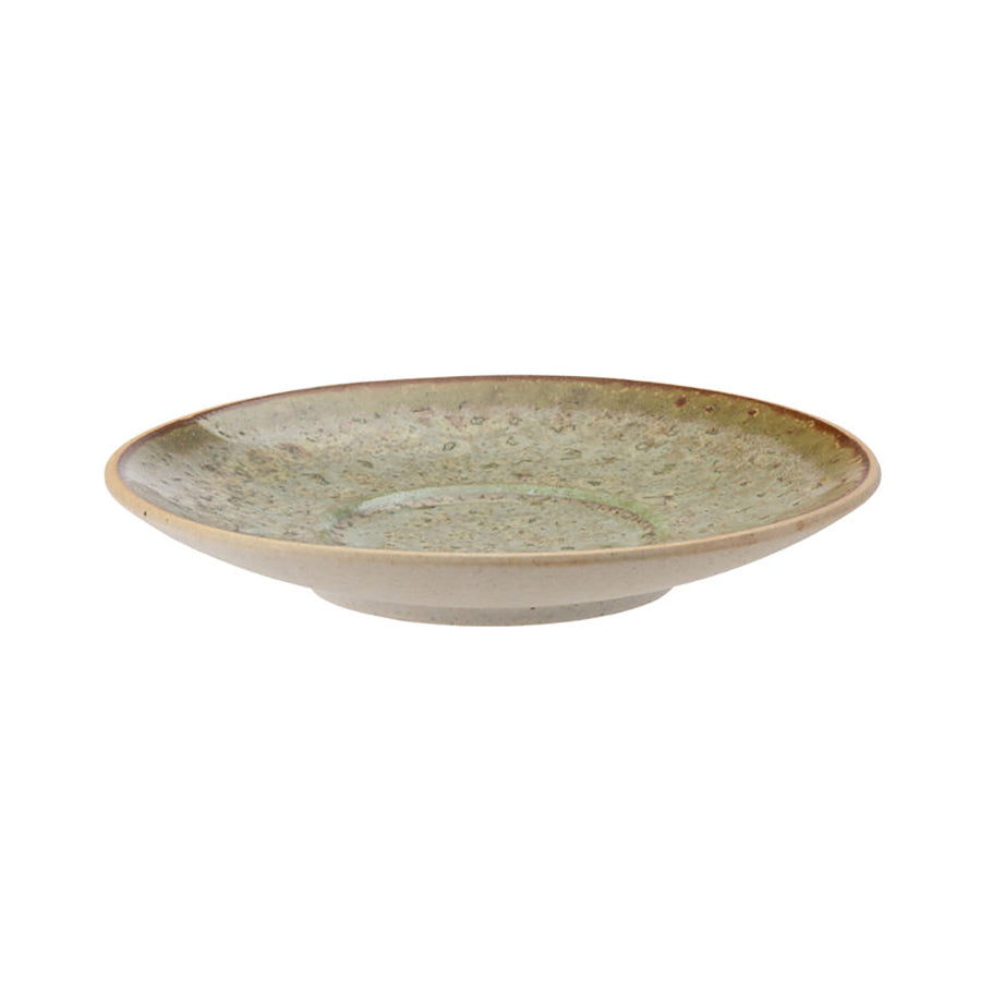 Utopia Goa Vitrified Porcelain Green Round Cappuccino Saucer 14cm Pack of 6