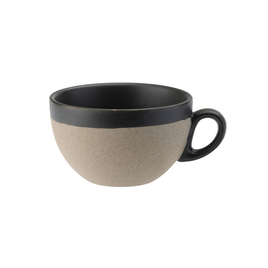 Utopia Omega Vitrified Porcelain Black Round Latte Cup 30cl 10.5oz Pack of 6