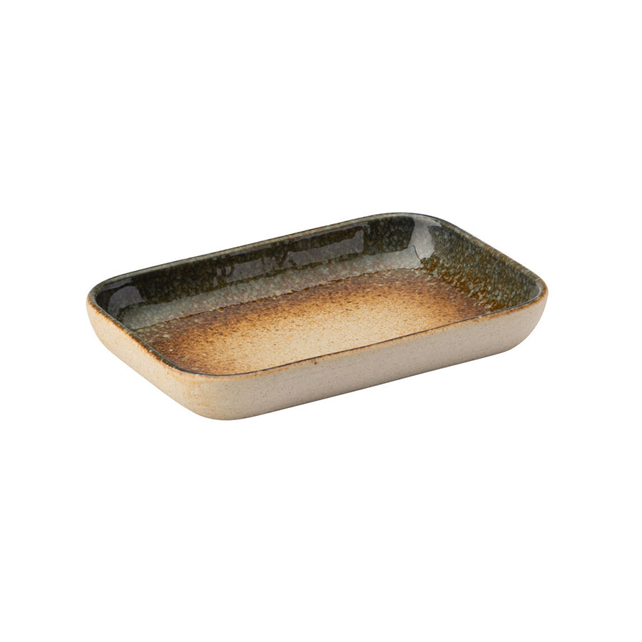 Utopia Saltburn Vitrified Porcelain Brown Rectangular Platter 18x13cm Pack of 6