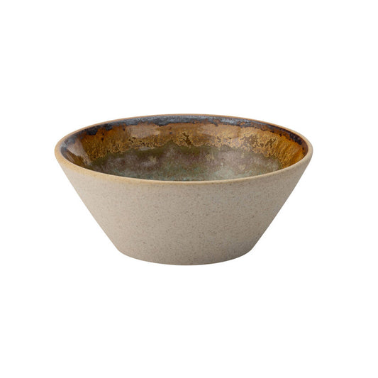 Utopia Goa Vitrified Porcelain Green Round Conical Bowl 13cm Pack of 6