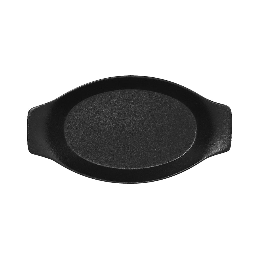 Rak Neofusion Vitrified Porcelain Black Oval Dish 20x11x3.5cm Pack of 12