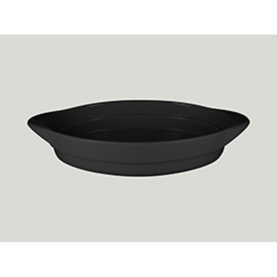 Rak Chef's Fusion Vitrified Porcelain Black Oval Platter 31x18x5.7cm 1.25 Litre Pack of 3