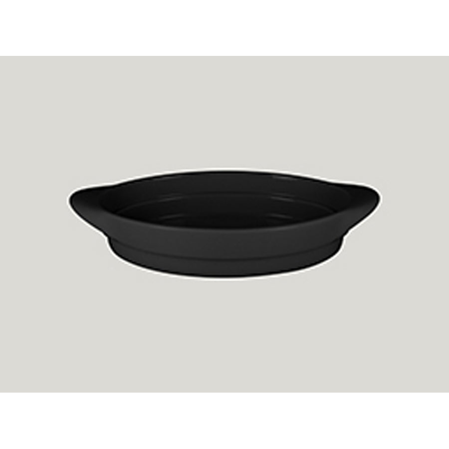 Rak Chef's Fusion Vitrified Porcelain Black Oval Platter 26x17.5x5.5cm 1.2 Litre Pack of 3