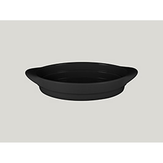 Rak Chef's Fusion Vitrified Porcelain Black Oval Platter 26x17.5x5.5cm 1.2 Litre Pack of 3