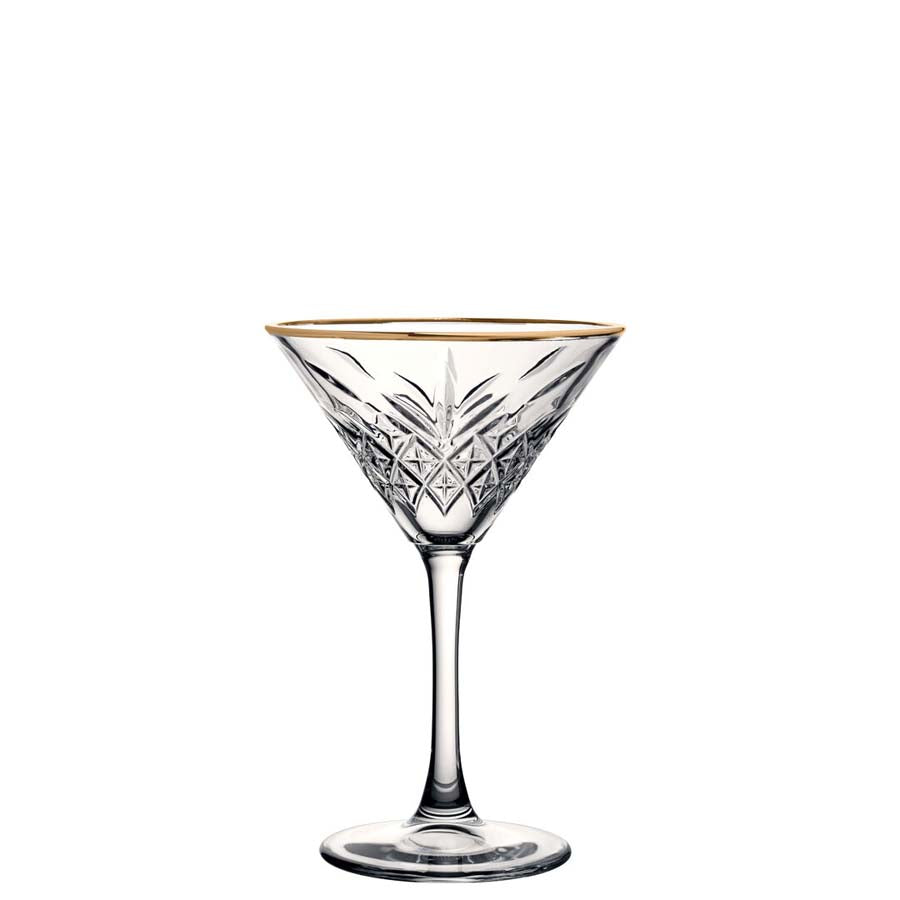 Pasabahce Timeless Vintage Martini Glass With Gold Rim 8oz 23cl Pack of 24