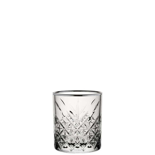 Pasabahce Timeless Vintage Double Old Fashioned Glass With Gunmetal Rim 12.5oz 35.5cl Pack of 24